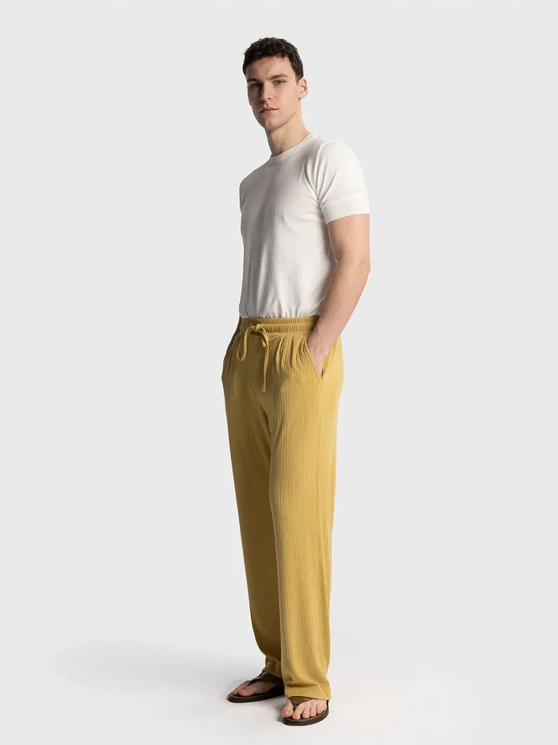 Giesto Amber Yellow GIESTO Relaxed Fit Straight Leg Pants for Men | Best Price UAE